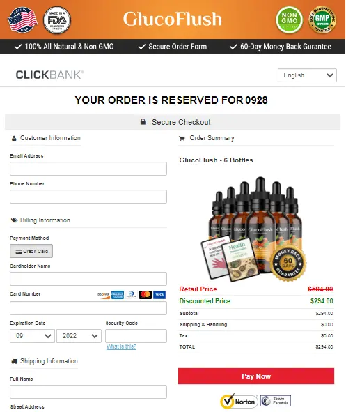 glucoflush order page